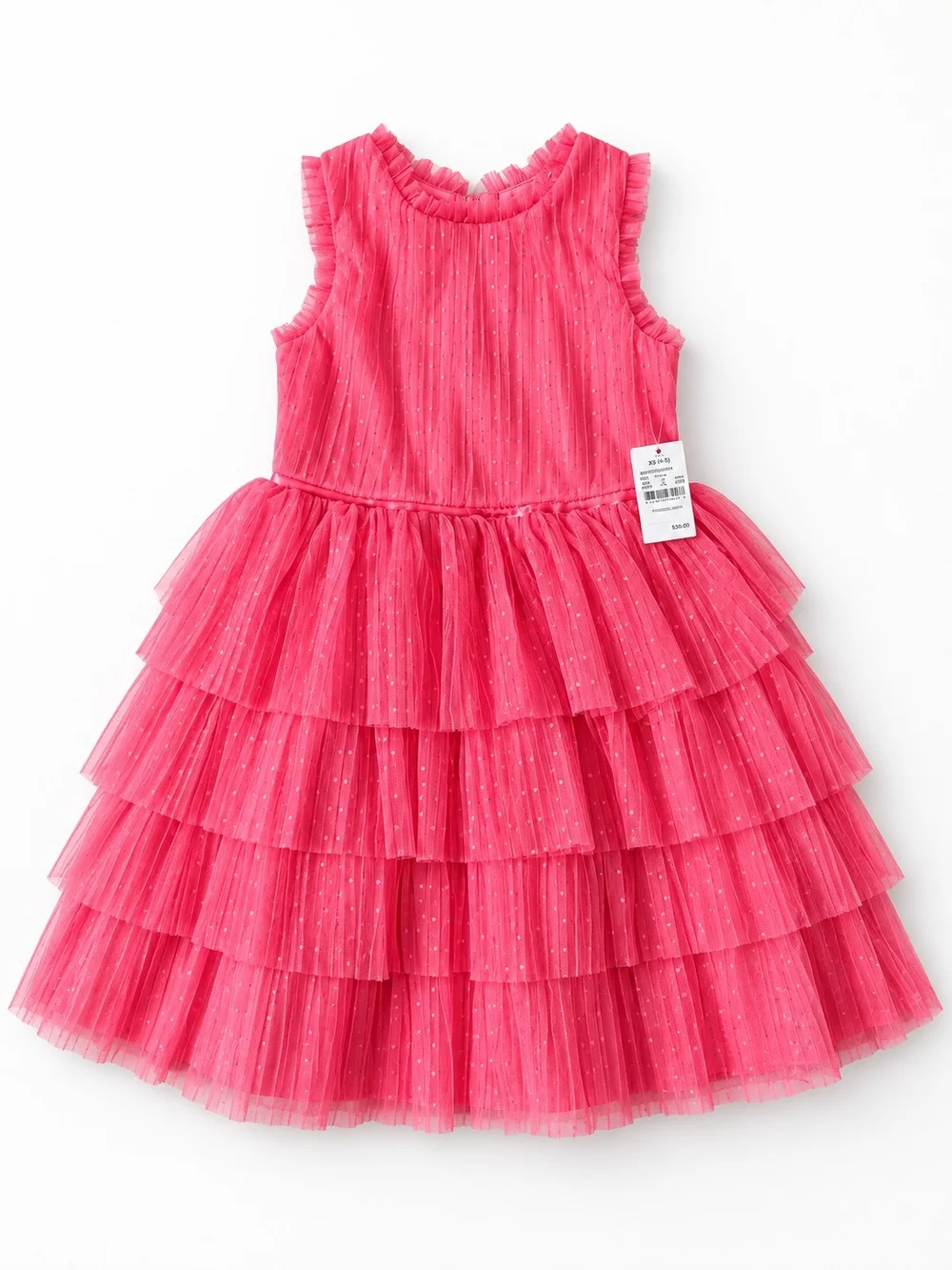 Girls Hot Pink Tiered Tulle Party Dress